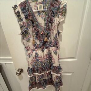 Floral Ruffle Dress with Tassels